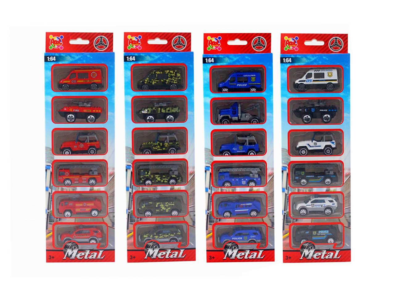 Automezzi serie metal 4 6 pezzi 39360