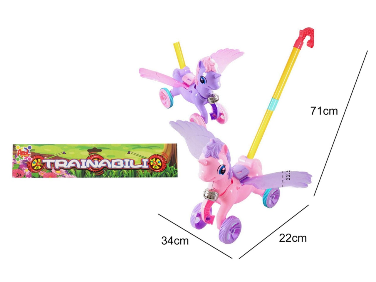 Trainabile unicorno, 2 colori assortiti