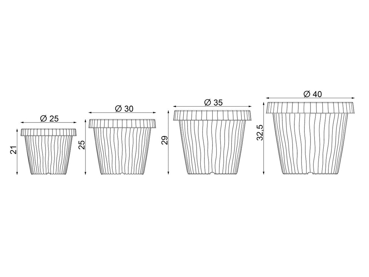 Vaso onda d.40cm colore grafite