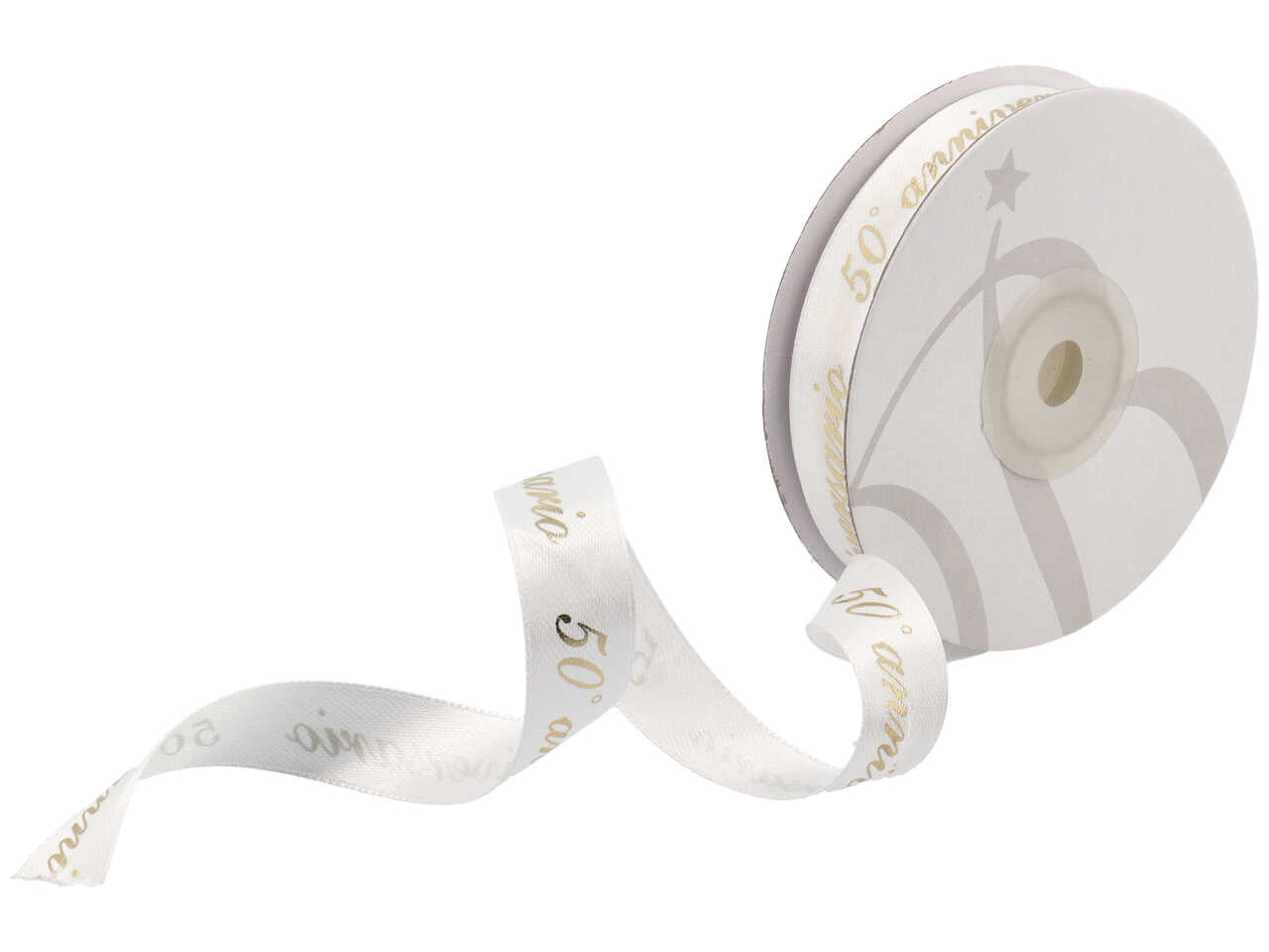 Nastro raso 50 anniversario mm15x25mt ni55