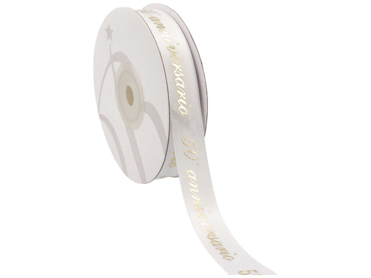 Nastro raso 50 anniversario mm15x25mt ni55