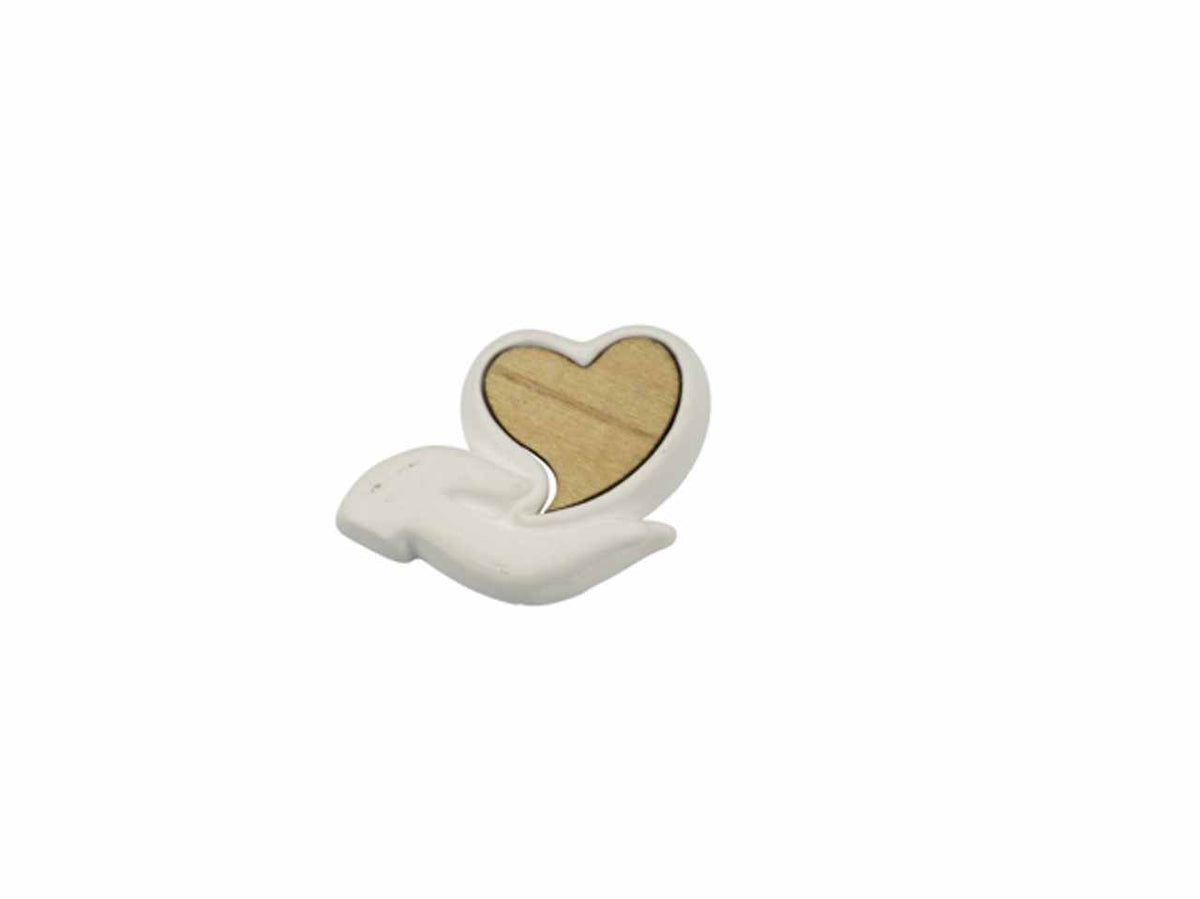 Gessetto cuori con mano in legno