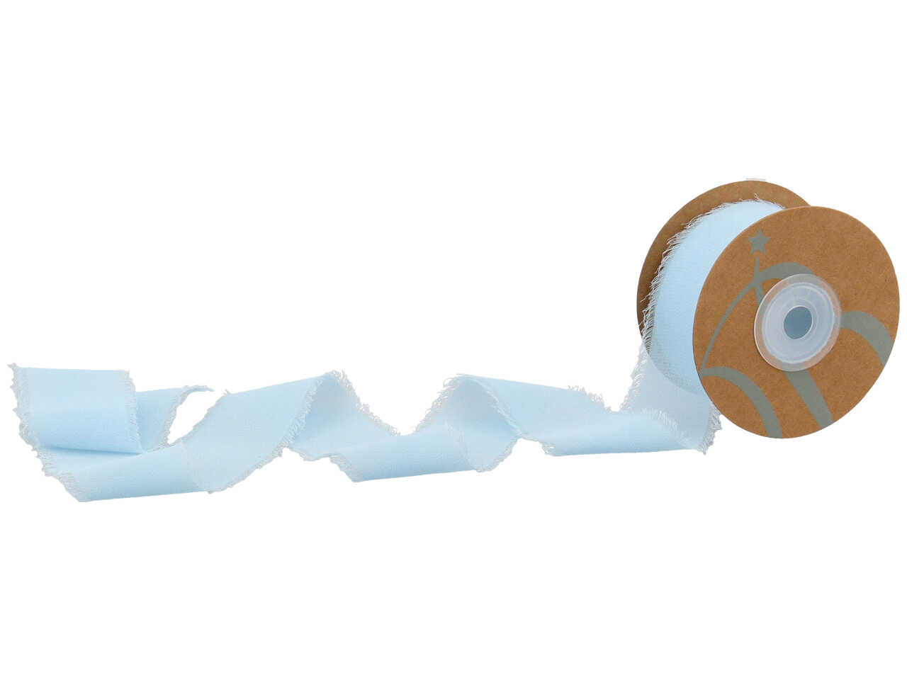 Nastro di seta con frangia colore celeste 40mmx15mt