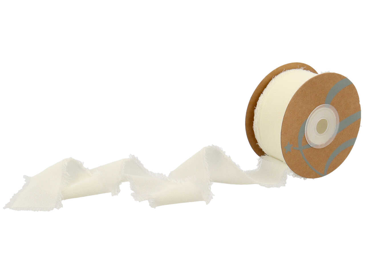 Nastro di seta con frangia colore panna 40mmx15mt