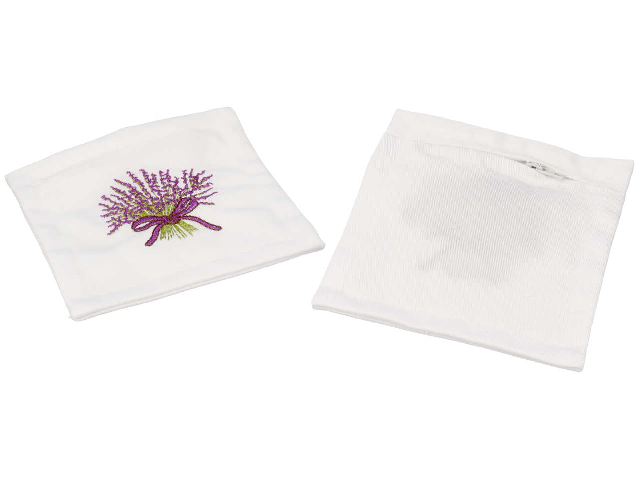 Cuscino ricamato lavanda con cerniera misura 12xh.12cm