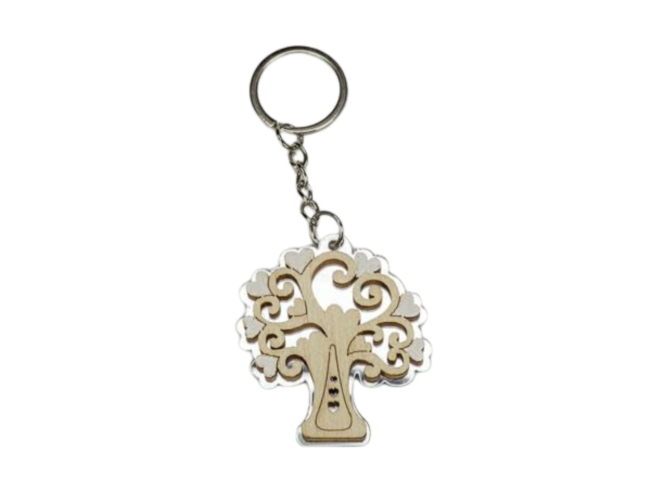 Portachiavi albero della vita legnoplex misura 4,5cm