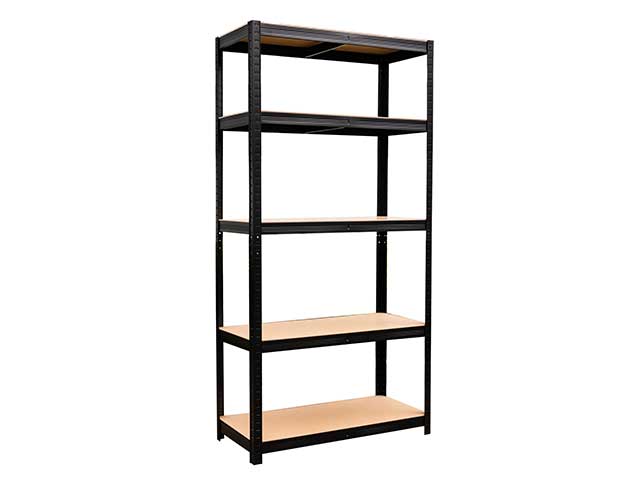 Scaffale metallo 5 ripiani nero 90x40x180cm 910/93