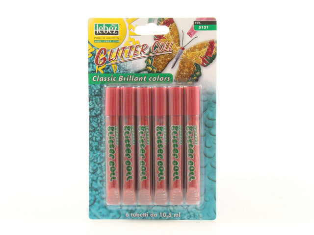 Colla blister da 6 pezzi colore rosso 10,5 ml lebez