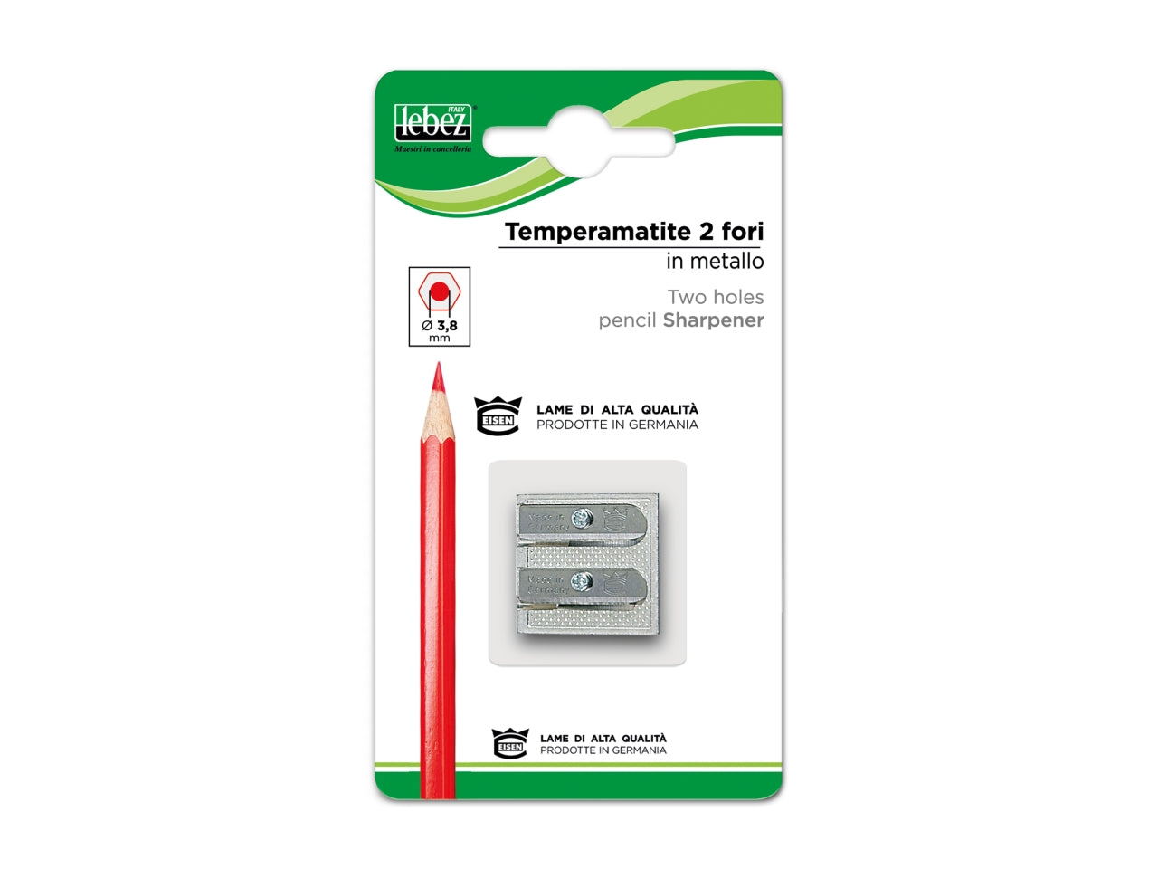 Temperino a 2 fori grigio metallo - Lebez