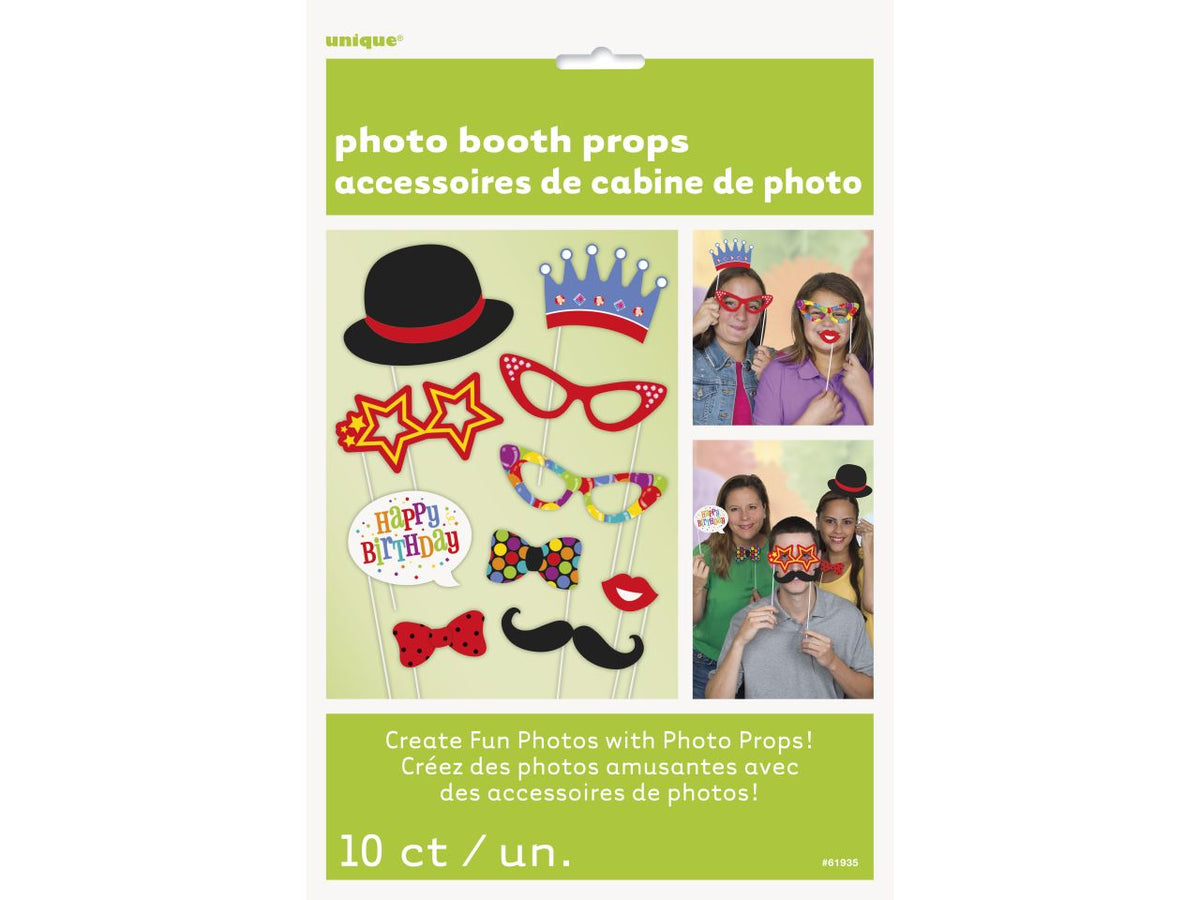 Birthday photo props - la confezione comprende 10 oggetti