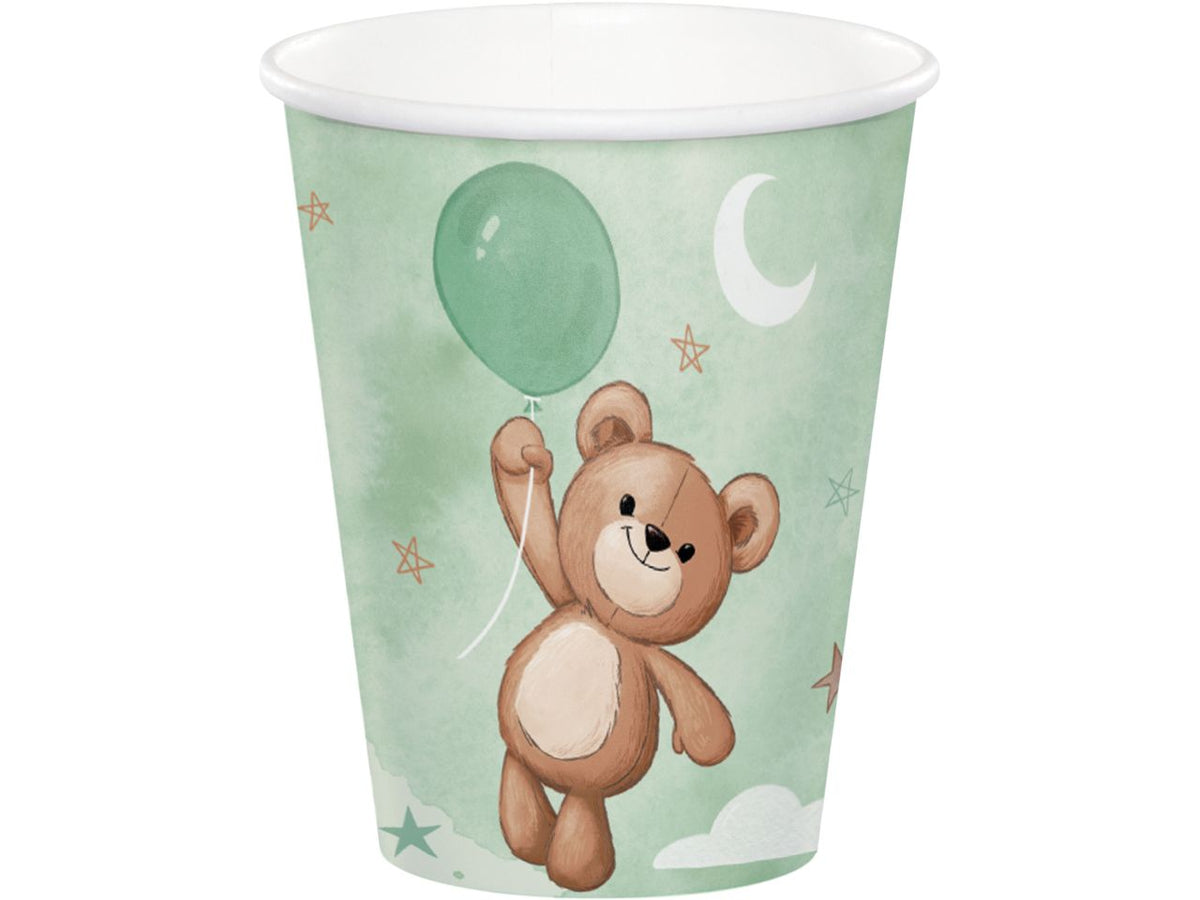 Bicchiere di carta teddy bear capacita' 266ml - la confezione comprende 8 bicchieri