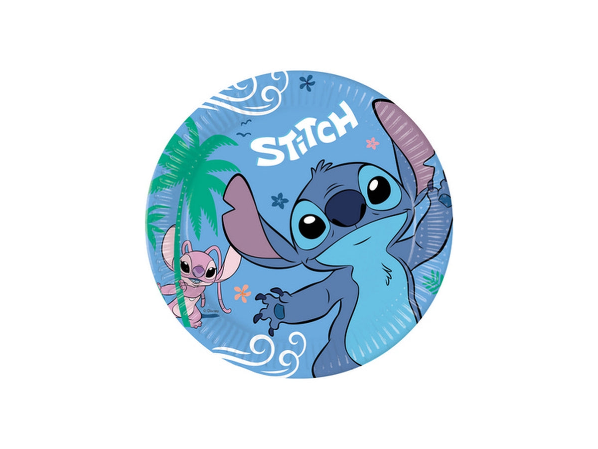 Piatti piani Stitch per bambini, 8 pezzi, 23 cm