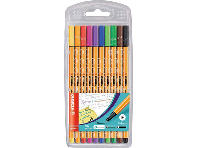 Stabilo penna point 88  la confezione contiene 10 pezzi in colori assortiti