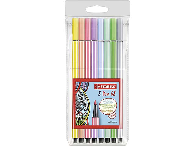 Stabilo penna Point 68 la scatola contiene 8 pezzi colore pastello