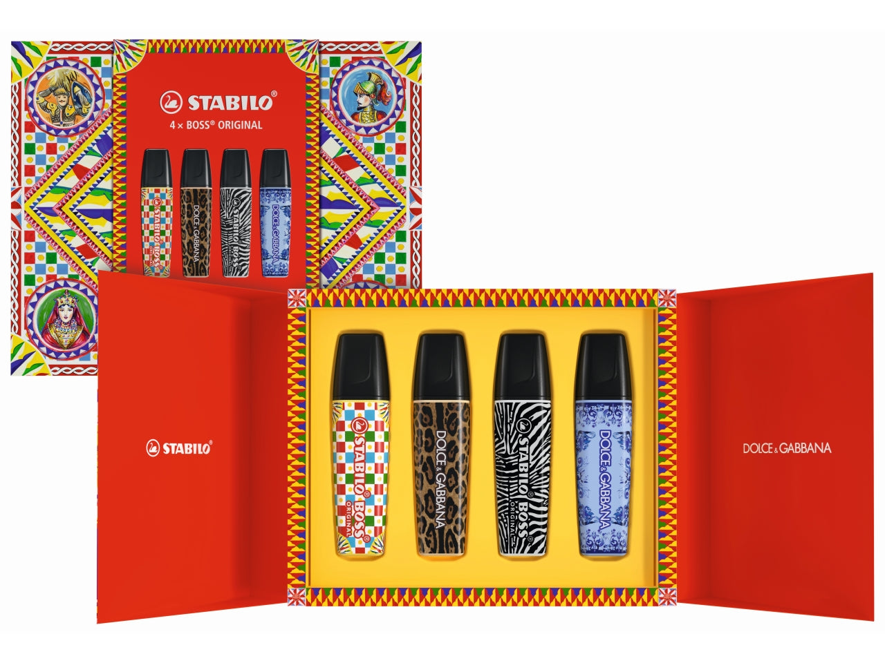 Evidenziatori Stabilo Boss edizione Dolce & Gabbana | confezione da 4