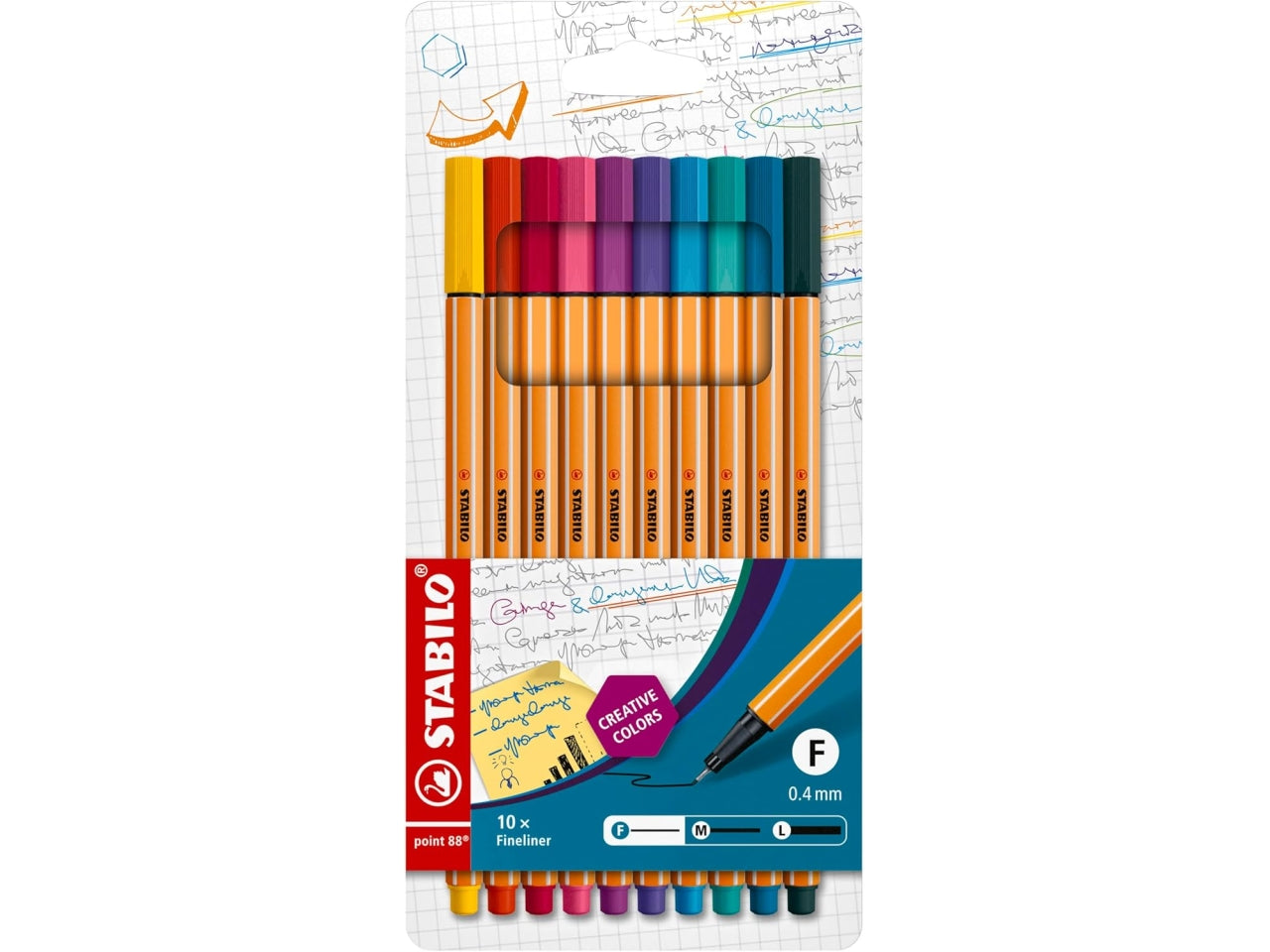 Pennarelli Stabilo point 88 tratto 0,4 mm astuccio da 10 pennarelli | Stabilo