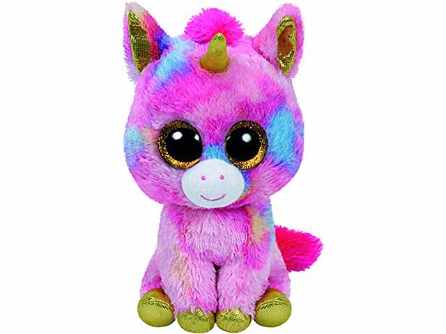 Peluche Ty Beanie Boos Unicorno con occhioni glitterati rosa 28 cm