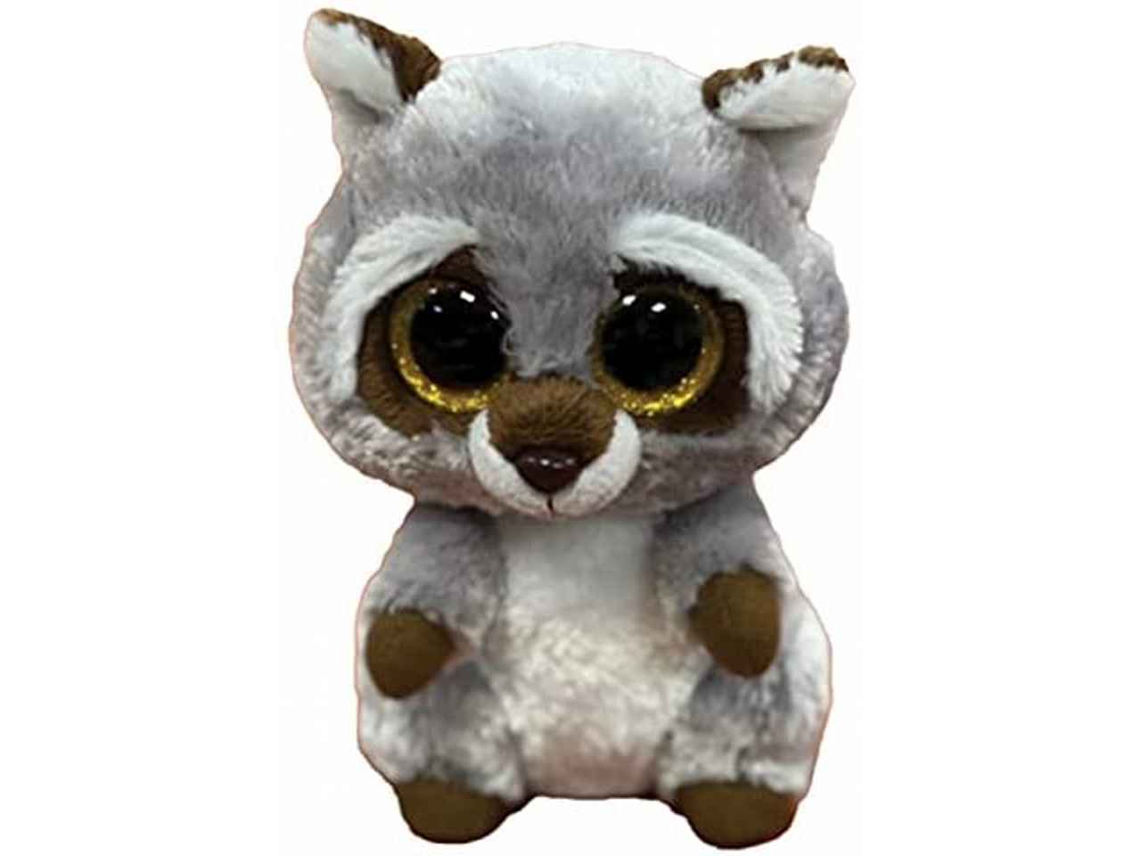 Peluche Ty Beanie Boos Oakie Procione con occhioni glitter dorati grigio 15 cm