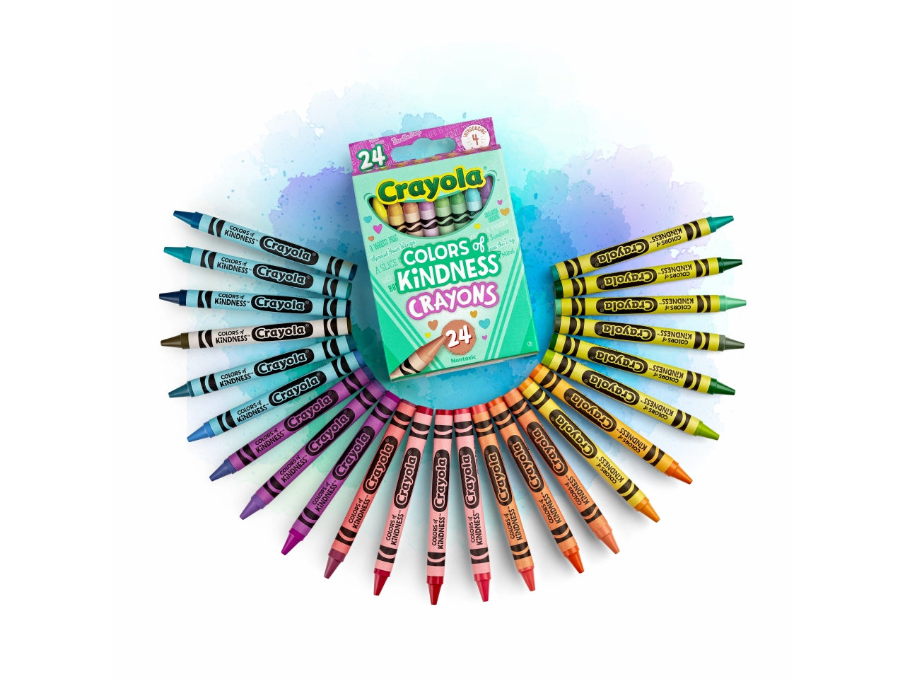 Set Pastelli a Cera Colours of Kindness 24 Pezzi - Multicolor, 7,2x3x10 cm, 131 gr, Cera, Certificato CE, Unisex, EtÃ  3+ | Crayola