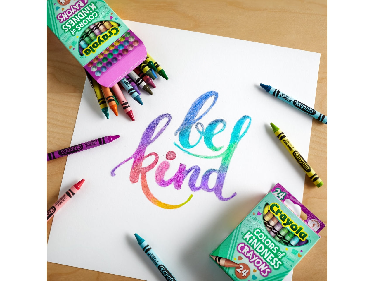 Set Pastelli a Cera Colours of Kindness 24 Pezzi - Multicolor, 7,2x3x10 cm, 131 gr, Cera, Certificato CE, Unisex, EtÃ  3+ | Crayola