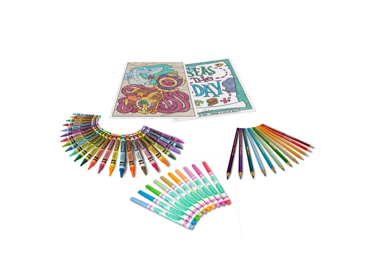 Valigetta dei Colori Colours of Kindness - Multicolor, 31,3x3,5x22,5 cm, 547 gr, Carta, Certificato CE, Unisex, EtÃ  4+, 10 Pennarelli Lavabili Punta Fine, 24 Pastelli a Cera, 12 Matite Colorate, 30 Pagine da Colorare, 1 Foglio di Adesivi | Crayola