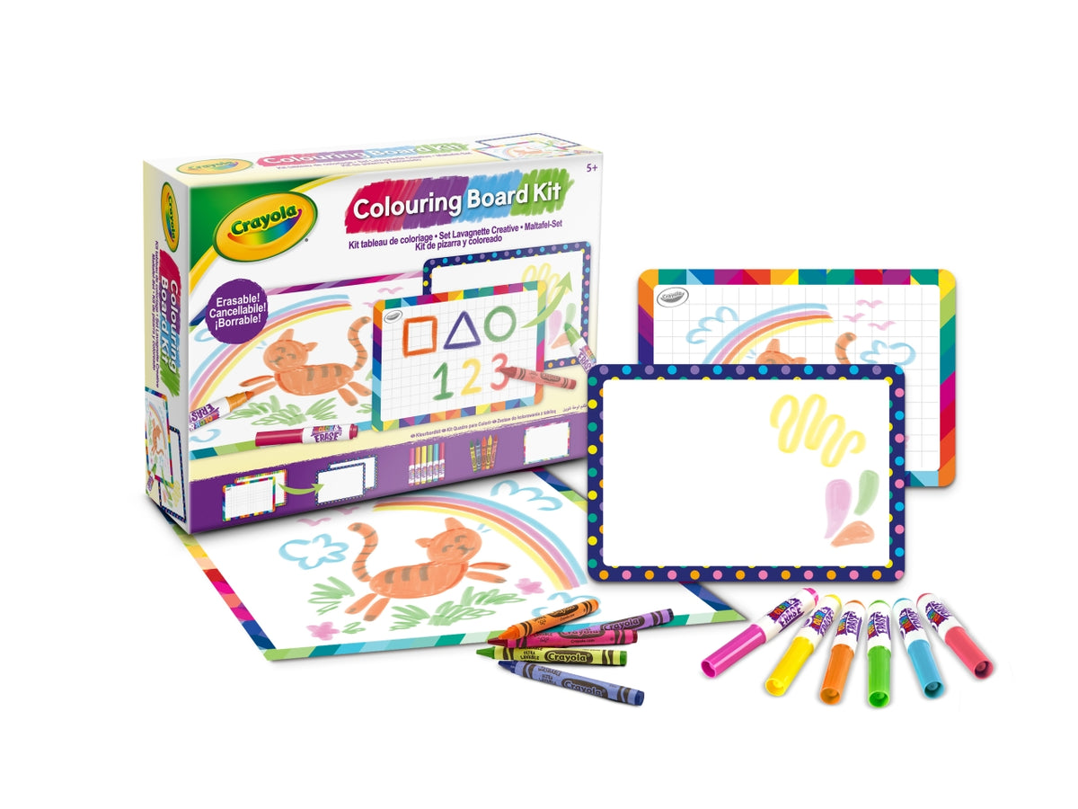 Lavagnette Creative - Multicolor, 26,5x5,6x20 cm, 360 gr, Carta, Provenienza Italia, Certificato CE, Unisex, EtÃ  5+, 6 Pennarelli Colora&Ricolora, 5 Maxi Pastelli a Cera Ultra Lavabili, 2 Lavagnette a Doppia Faccia Bianche/Nere, 1 Poster Rivestito, G $