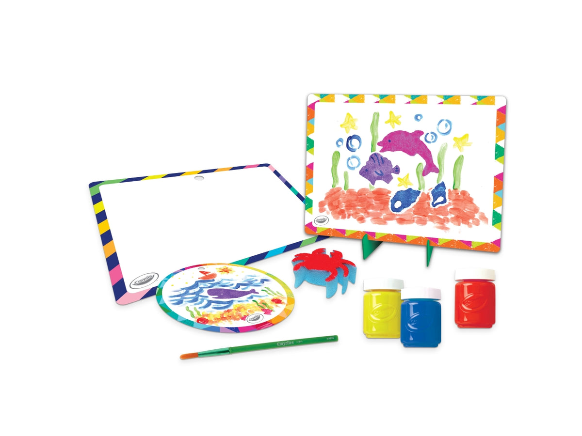 Atelier di Pittura - Multicolor, 26,5x5,6x20 cm, 320 gr, Carta, Provenienza Italia, Certificato CE, Unisex, EtÃ  5+, 3 Tempere Lavabili, 1 Pennello, 8 Spugnette, 1 Cornice con Piedistallo, 3 Cornici da Appendere, 8 Fogli Bianchi, Guida | Crayola $