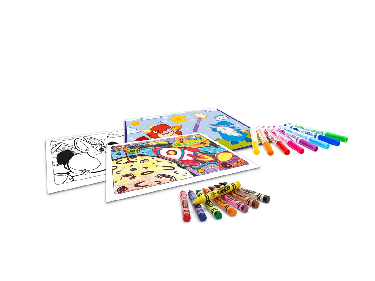 Set Stencil Fun - Multicolor, 26,5x5,6x20 cm, 320 gr, Carta, Provenienza Italia, Certificato CE, Unisex, EtÃ  5+, 8 Pennarelli, 8 Pastelli a Cera, 4 Fogli di Stencils, Album da Colorare 16 Pagine, 1 Poster, Guida (8 Pagine) | Crayola $