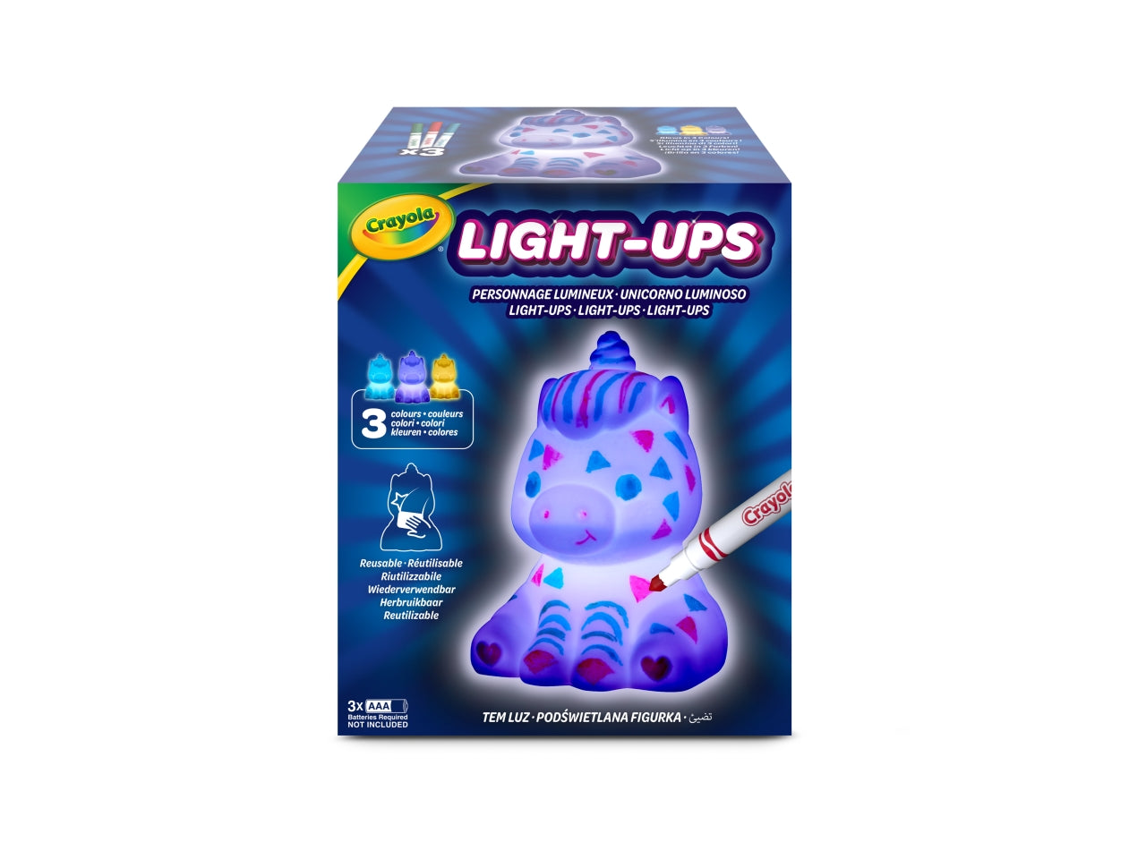 Lighr-ups personaggi luminosi unicorno e draghetto da colorare