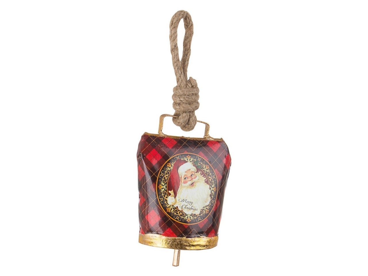 Appendino campana wendi tartan con babbo natale