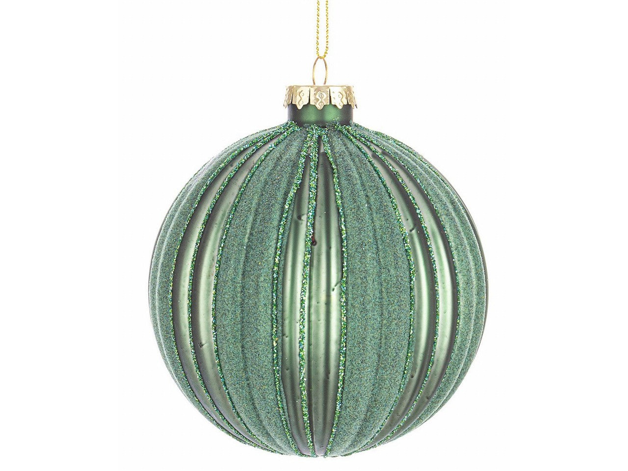 Sfera clio in vetro verde d.10cm
