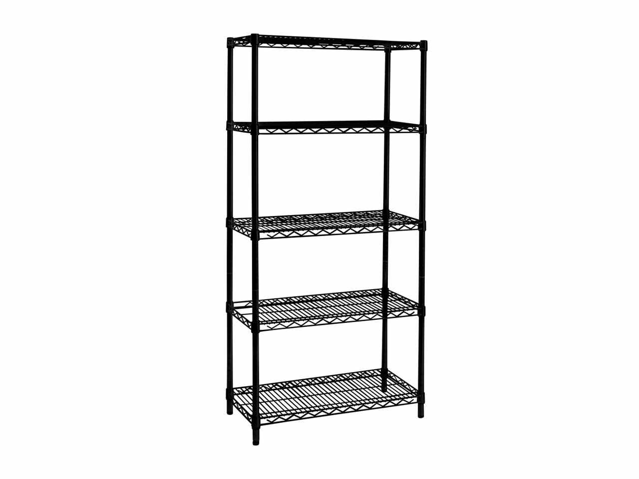 Libreria con 5 ripiani linea lux colore nero opaco