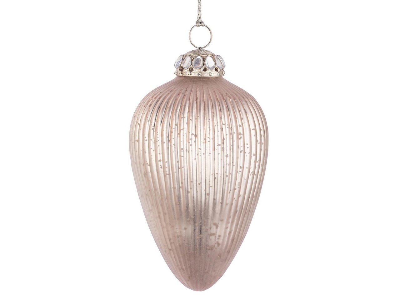 Pendente natalizio in vetro satinato champagne 10x17 cm - Bizzotto