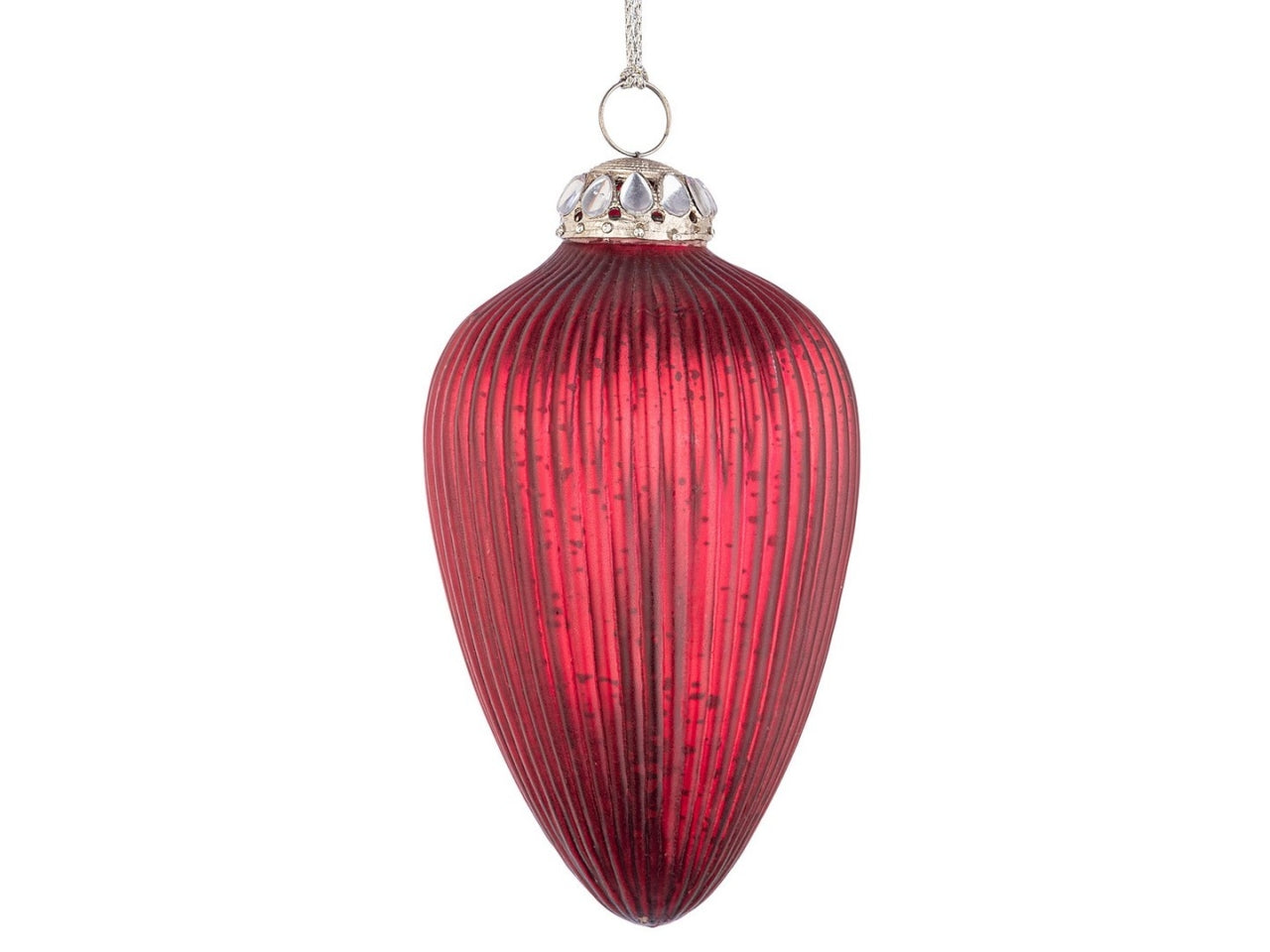 Pendente natalizio in vetro satinato rosso 10x17 cm - Bizzotto