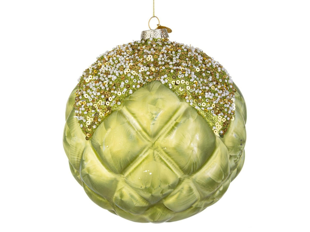 Palla di Natale in vetro verde 15 cm - Bizzotto