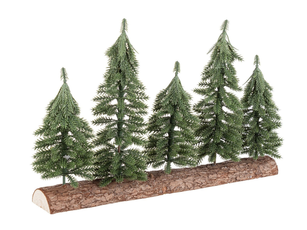 Alberi 5 pezzi su base legno 40x8x25cm
