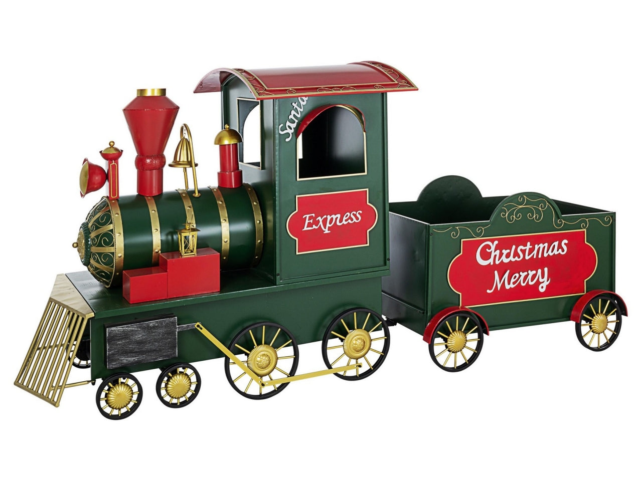 Treno merry xmas verde in metallo