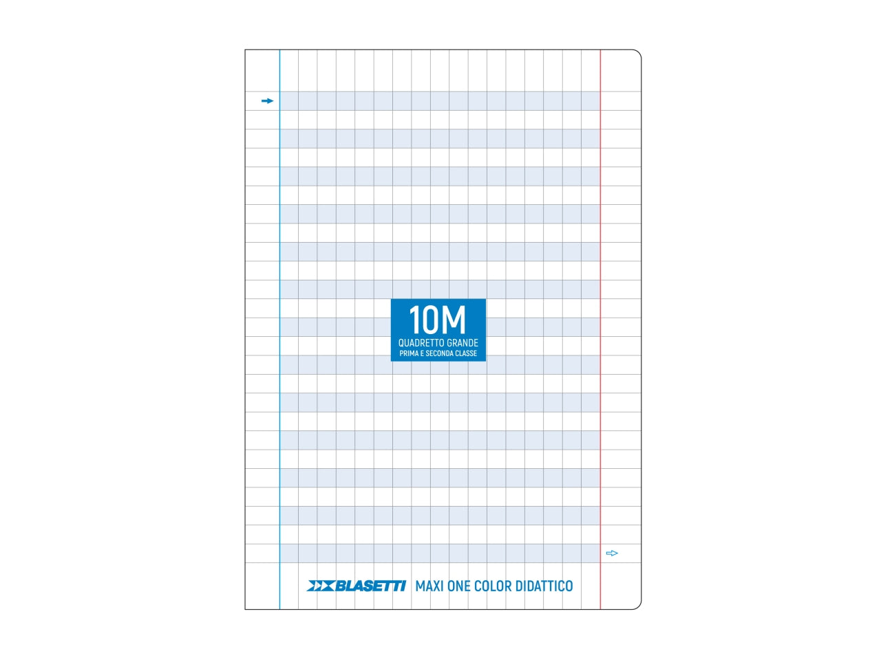 Quaderno maxi didattico per disgrafia one color 100g a quadretti 10m confezione 6 pezzi - Blasetti