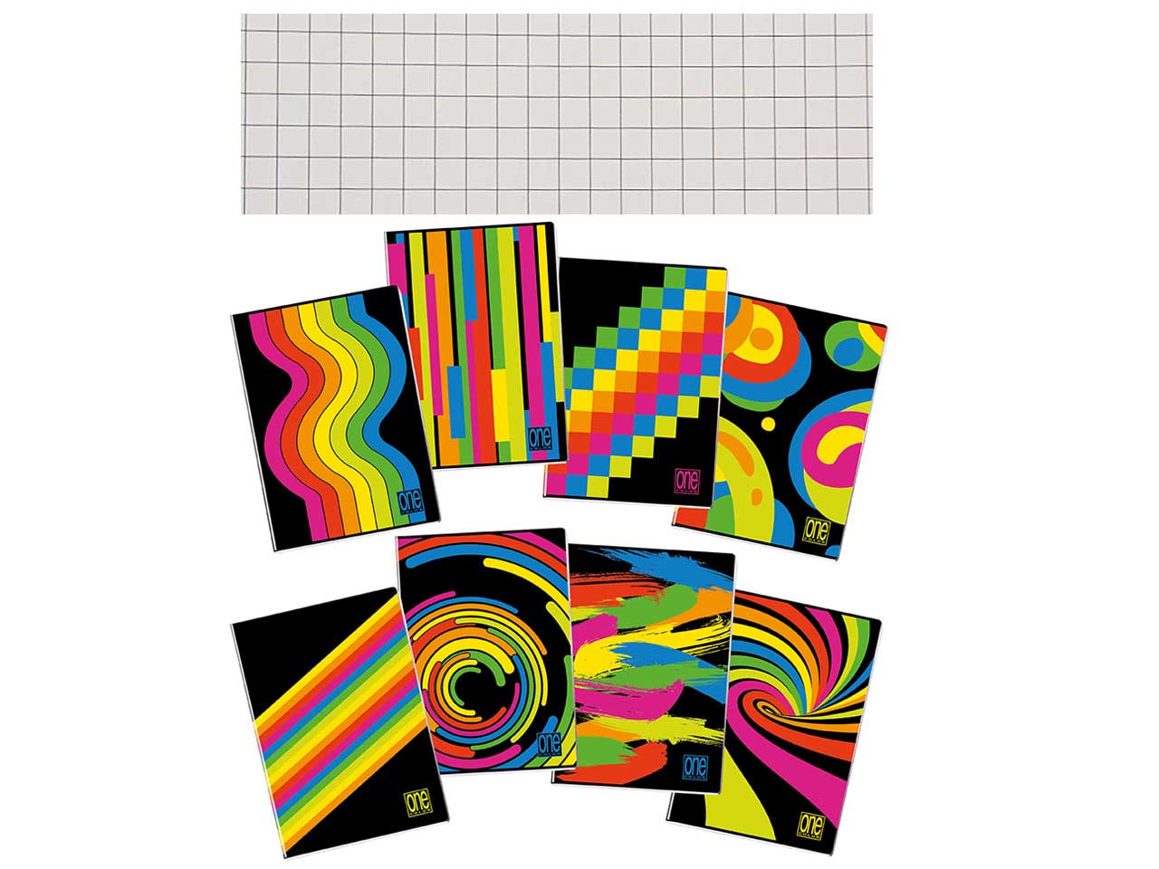 Quaderno maxi one color black&fluo con jolly page, 80g 20+1 fogli, rigatura 5M confezione 10 pezzi - Blasetti