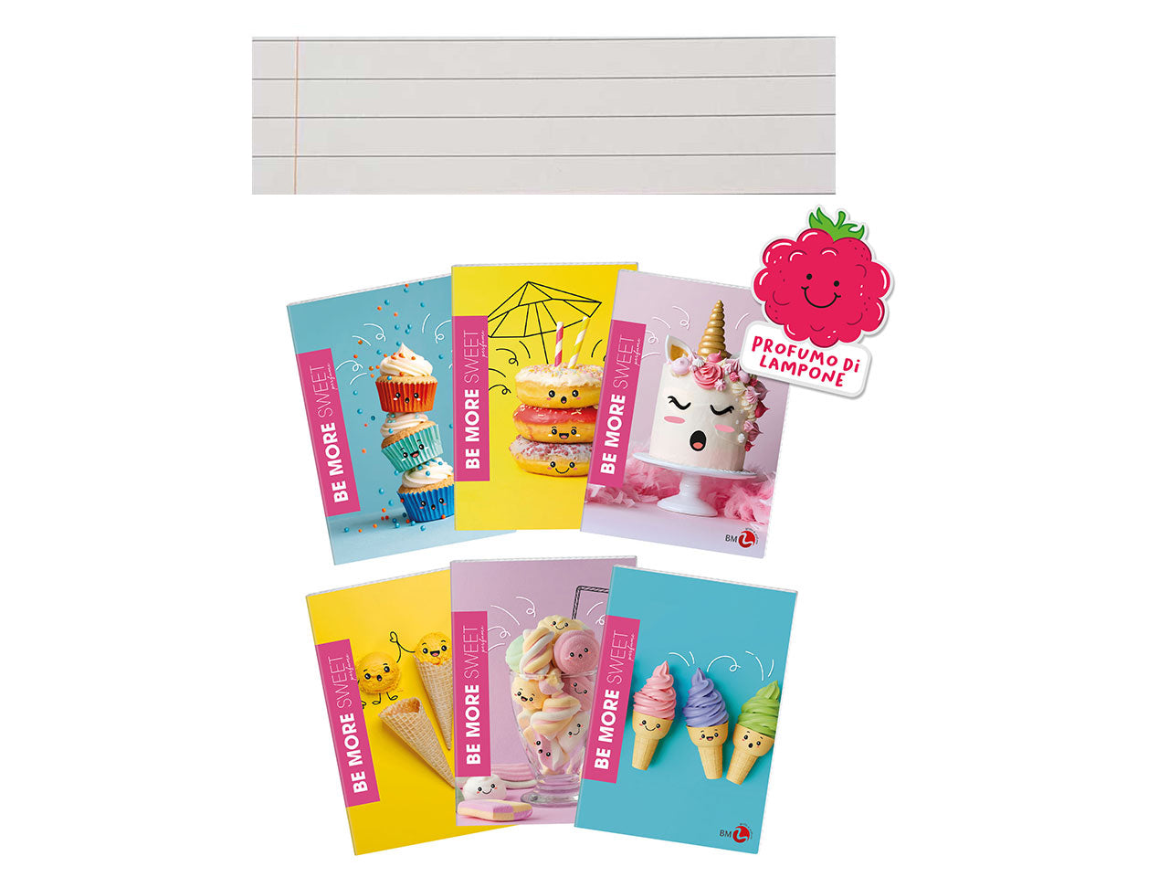 Quaderni maxi sweet linea be more different formato 21x29,7, pagine 72+r, rigatura c confezione da 10 quaderni
