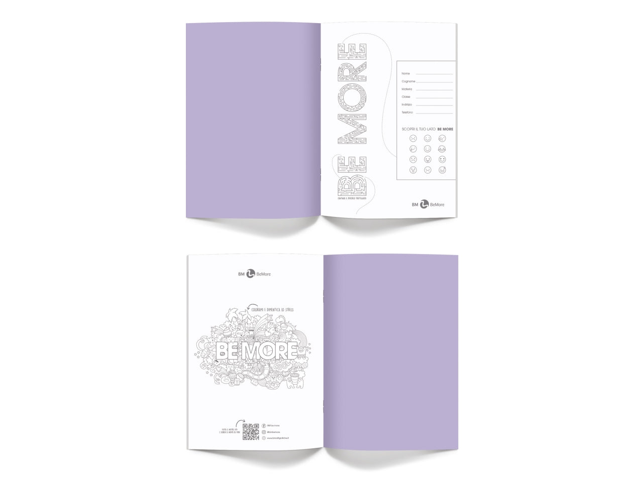 Quaderni maxi tiny linea be more different formato 21x29,7, pagine 72+r, rigatura c confezione da 10 quaderni