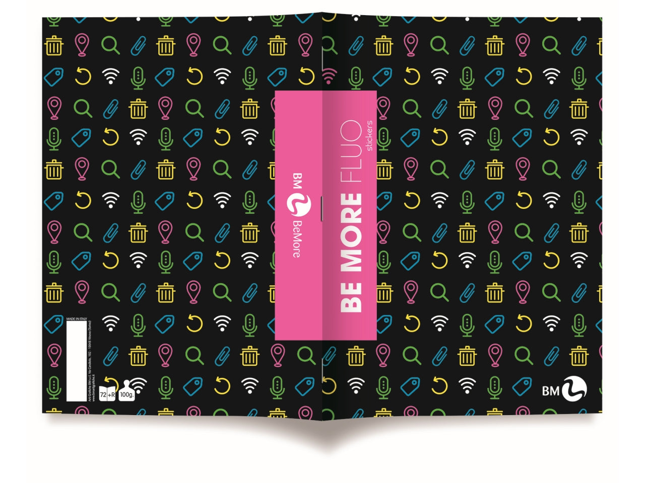 Quaderni maxi fluo linea be more different formato 21x29,7, pagine 72+r, rigatura 1 rigo confezione da 10 quaderni