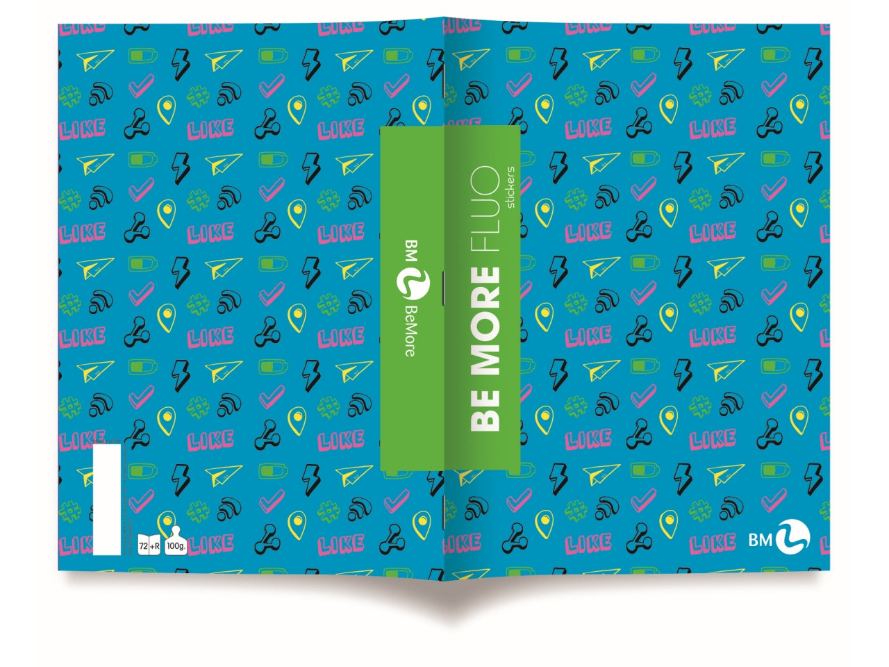 Quaderni maxi fluo linea be more different formato 21x29,7, pagine 72+r, rigatura 1 rigo confezione da 10 quaderni
