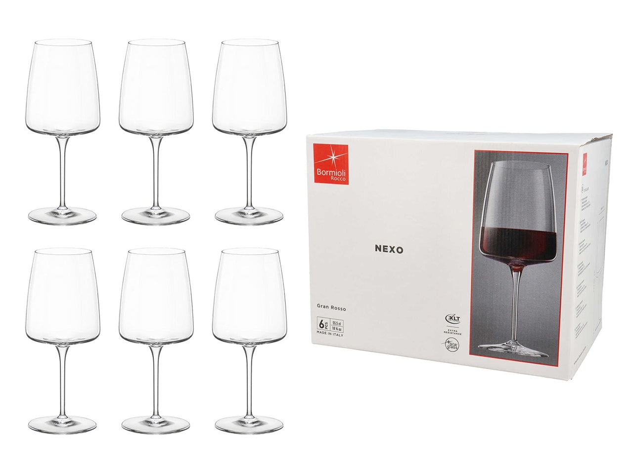 Calice vino rosso Nexo da 55,5cl, scatola 6 calici