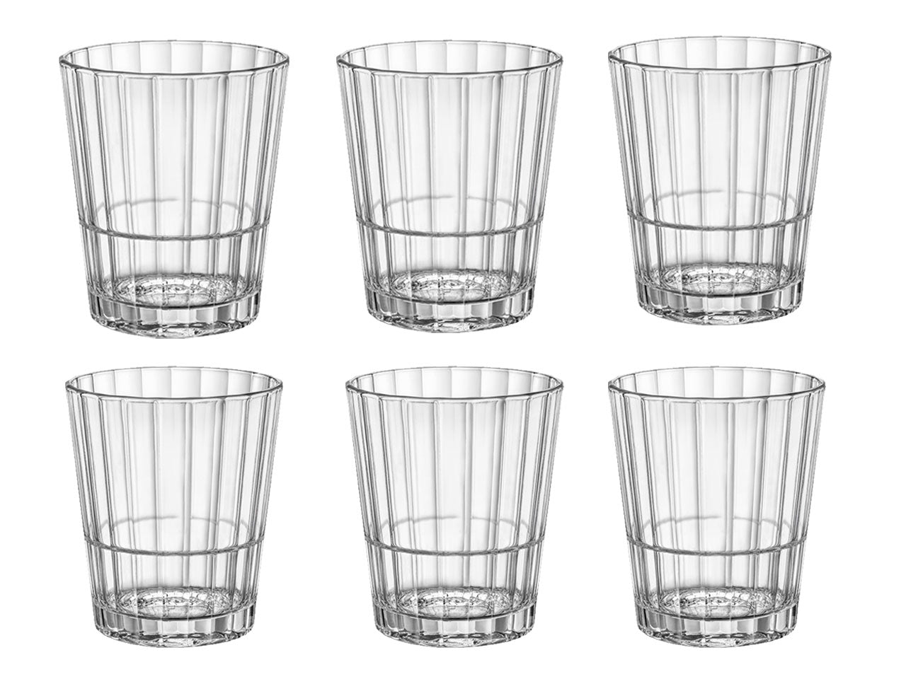 Bicchiere in vetro rigato Oxford rocks da 31,2cl, set 6 bicchieri