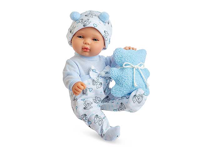 Bambola 30cm baby smile celeste 0498