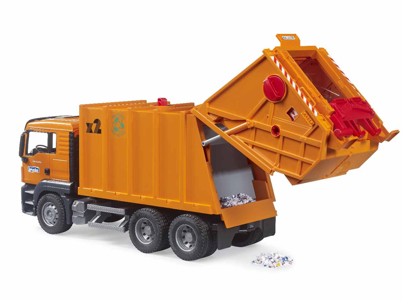 Man tgs camion trasporto rifiuti arancione