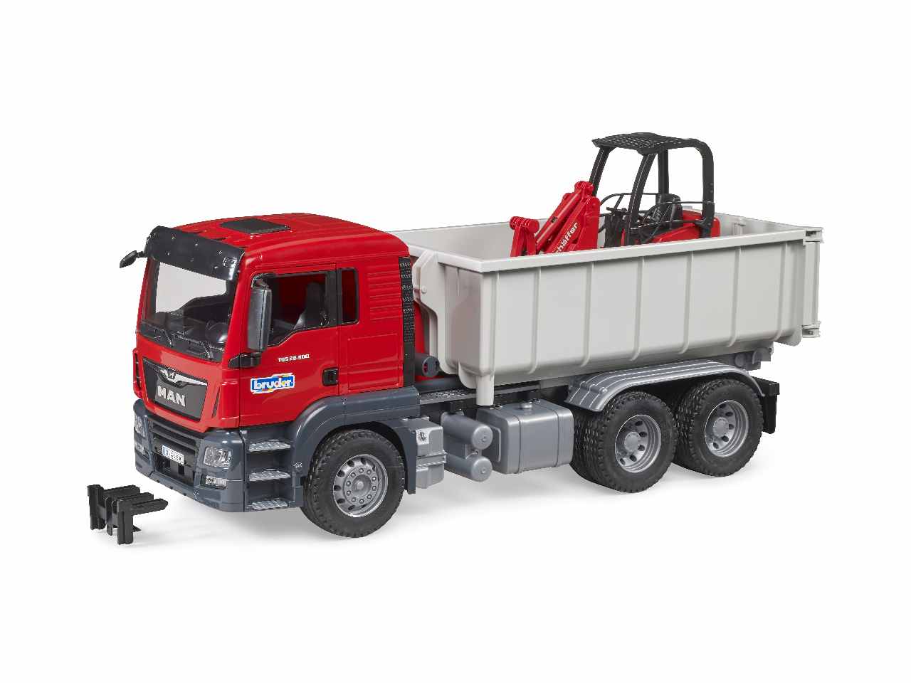Man tgs camion container ribaltabile con schaeffer