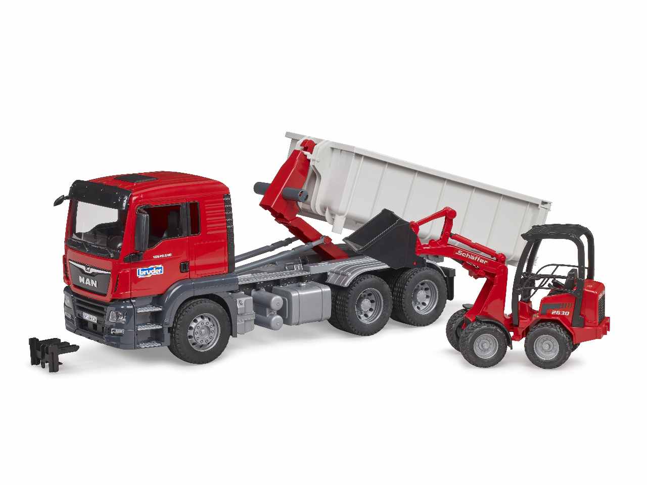 Man tgs camion container ribaltabile con schaeffer