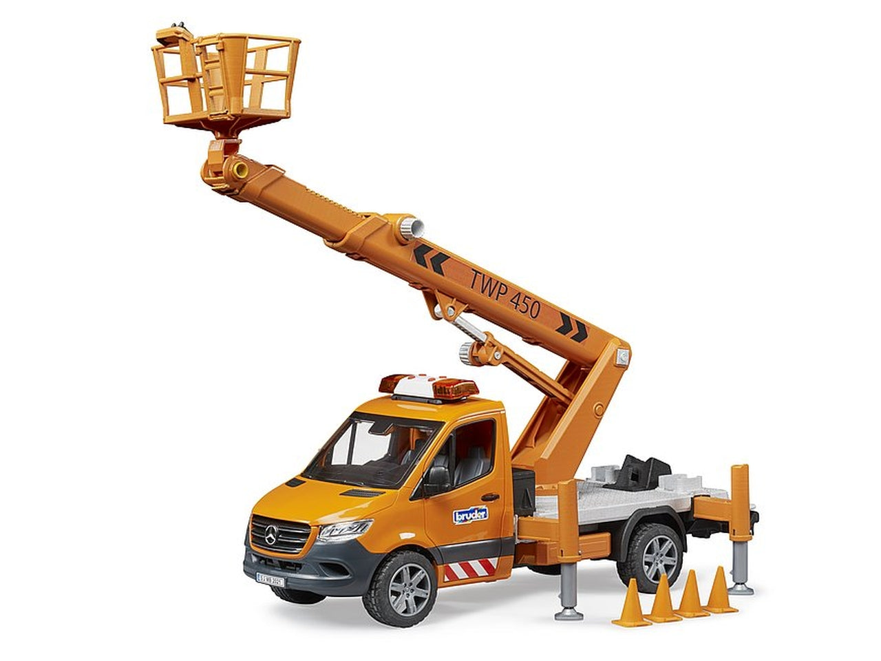 Bruder mb sprinter piattaforma aerea con luci e suono
